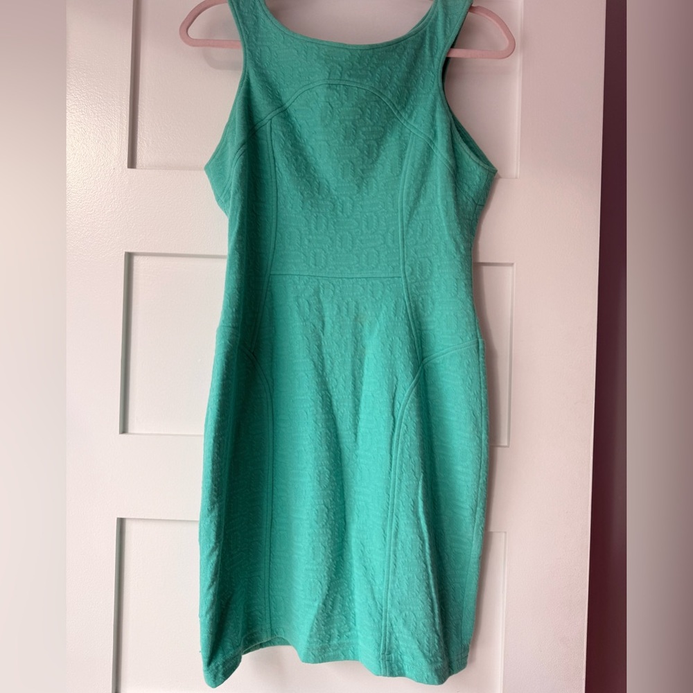 Yoana Baraschi Turquoise Textured Mini Dress